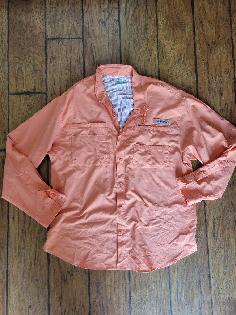 Columbia Men's Long-Sleeve Omni-Shade Sun Shirt - Peach